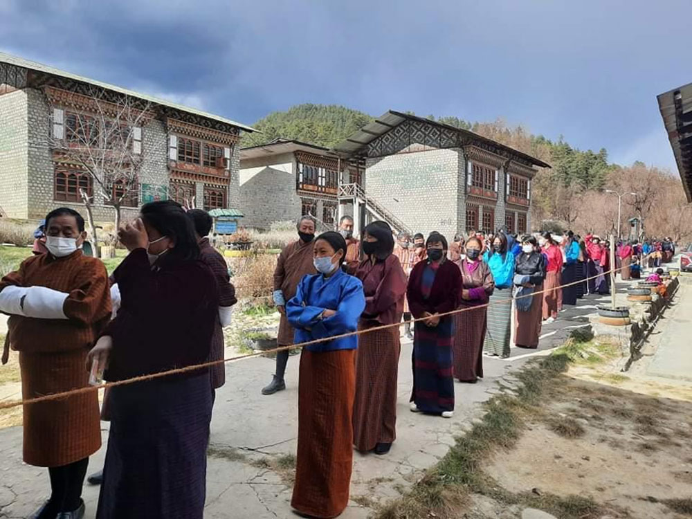Wangdicholing polling station in Bumthang